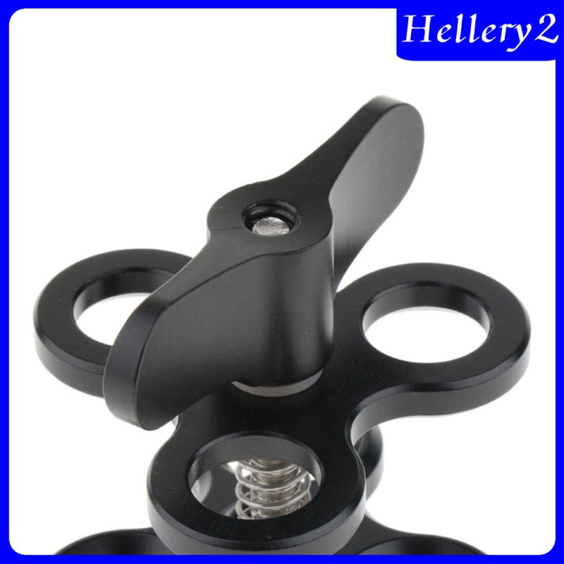 [HELLERY2] Triple Ball Diving Clamp Adapter 3-Holes Underwater Arm for   Blue