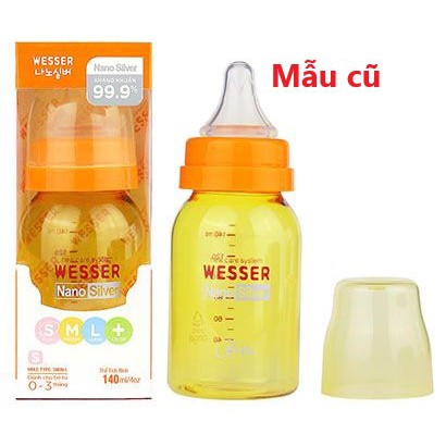 [MẪU MỚI 2020] BÌNH SỮA WESSER 140ML NHỰA PP BPA FREE