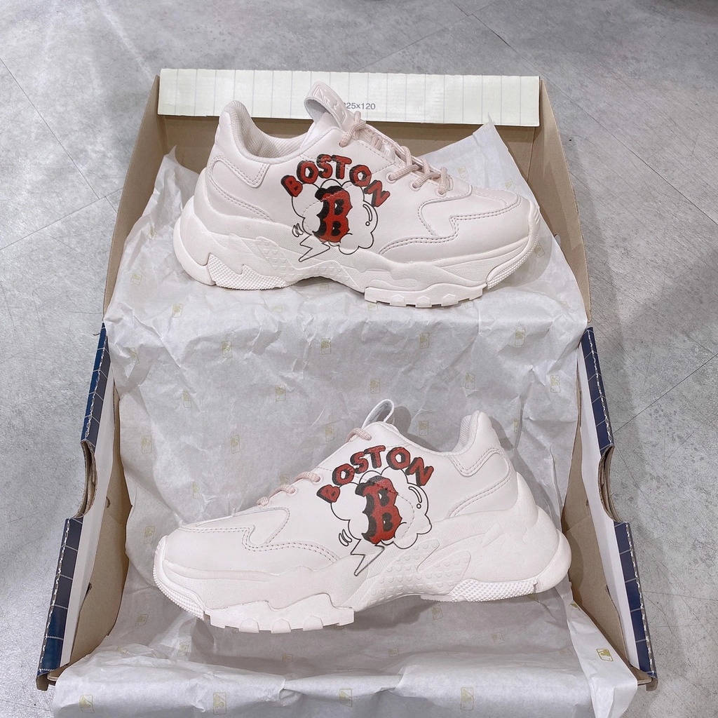 Giày thế thao nam nữ MLB logo 3D, Giày Boston, LA, New york mẫu mới ra 2021 bản cao cấp Full box bill
