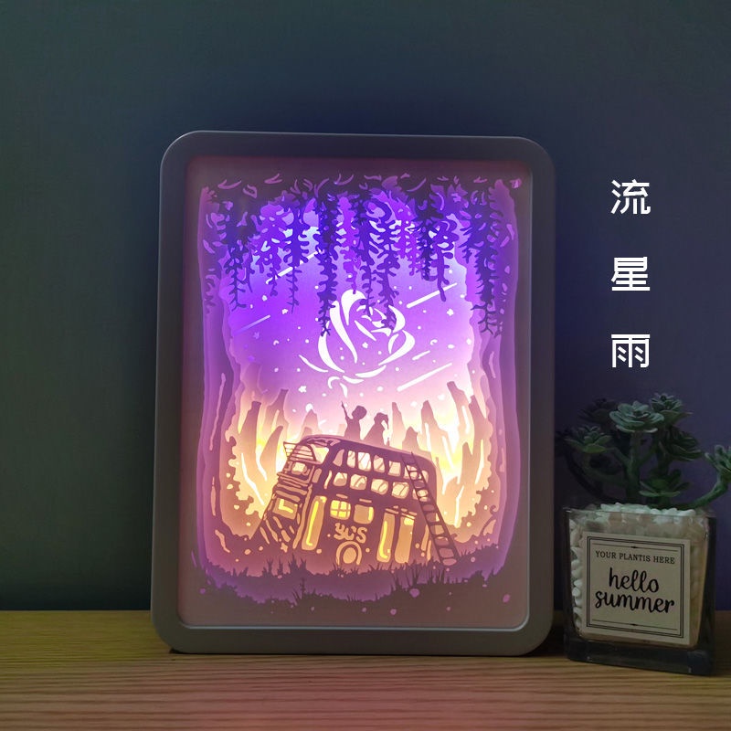 Đèn giấy 3D trang trí thiết kế hộp quà sáng tạo lãng mạn