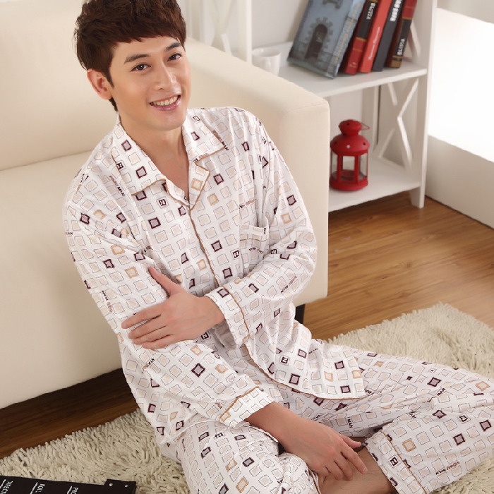 (MớI) Bộ Pijama DàI Tay BằNg Cotton DàNh Cho Nam