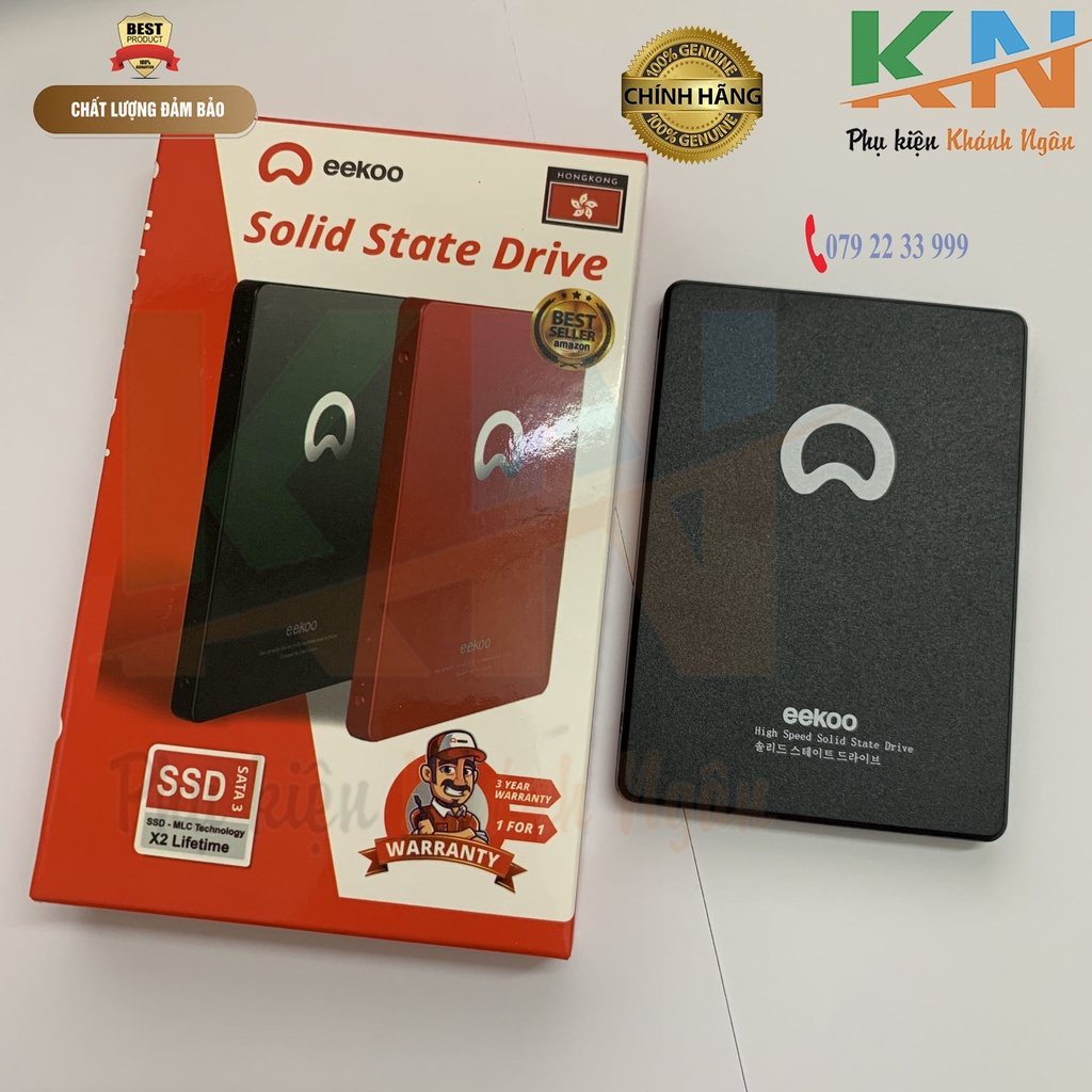 {BH 3 năm, lỗi 1 đổi 1 mới} Ổ cứng SSD EEKOO 120G màu đen, chính hãng Vinago, ổ cứng di động ssd giá tốt