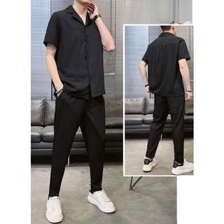 Áo sơ mi nam tay ngắn form rộng, Sơ mi cổ Vest chất lụa cao cấp Hàn Quốc