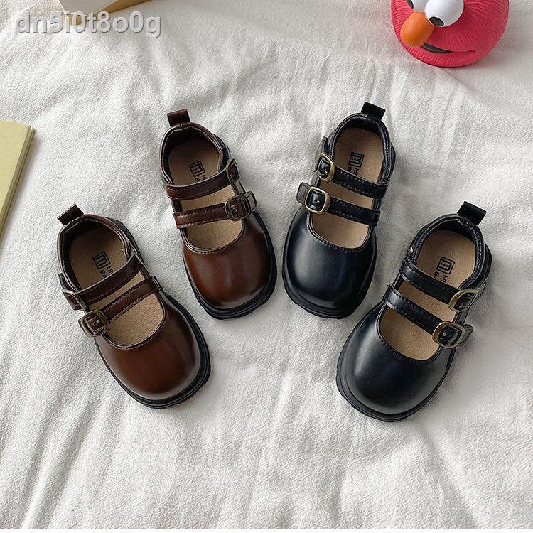 Giày da đen kiểu dáng tây cho bé gái 2021 trẻ em mùa xuân và thu đơn công chúa mềm đế khiêu vũ [phát hành vào ngày