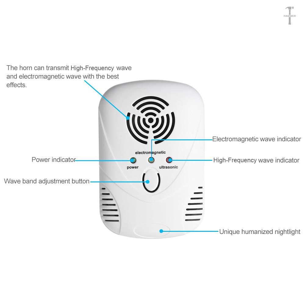 Thiết Bị Đuổi Chuột Bằng Sóng Điện Từ Tần Số Ban Đêm Có Thể Điều Chỉnh Tần Số