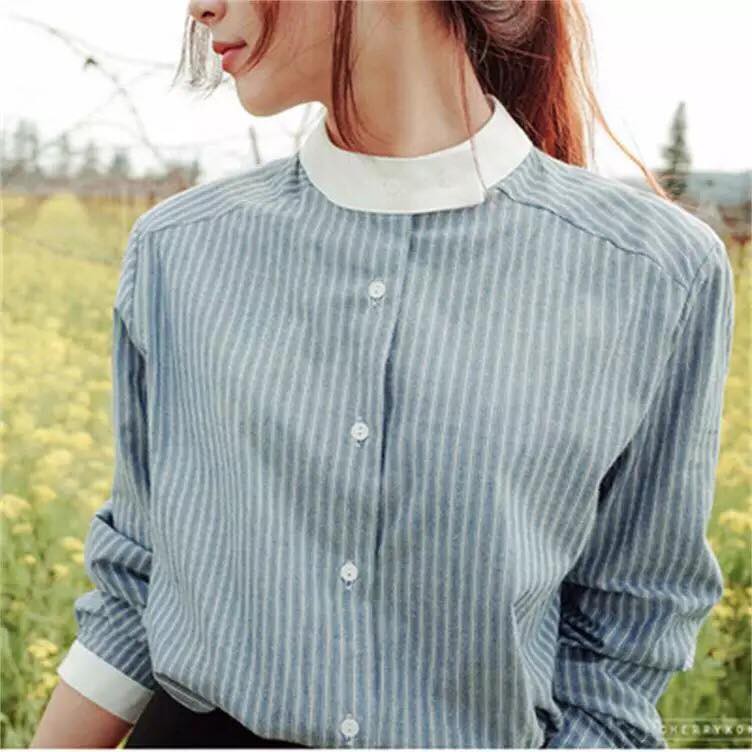 Áo Sơ Mi Cổ Trắng Thanh Lịch