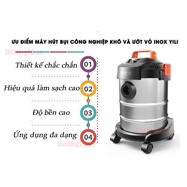Máy Mút Bụi Công Nghiệp Yili 12L, vệ sinh nội thất ô tô, hút bụi gia đình W63A-12 | BigBuy360 - bigbuy360.vn