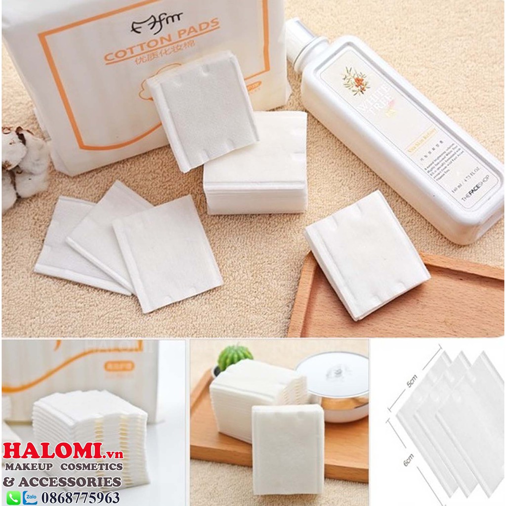 Bông tẩy trang 222 miếng Cotton Pads 3 lớp FM mềm mịn bằng bông tự nhiên