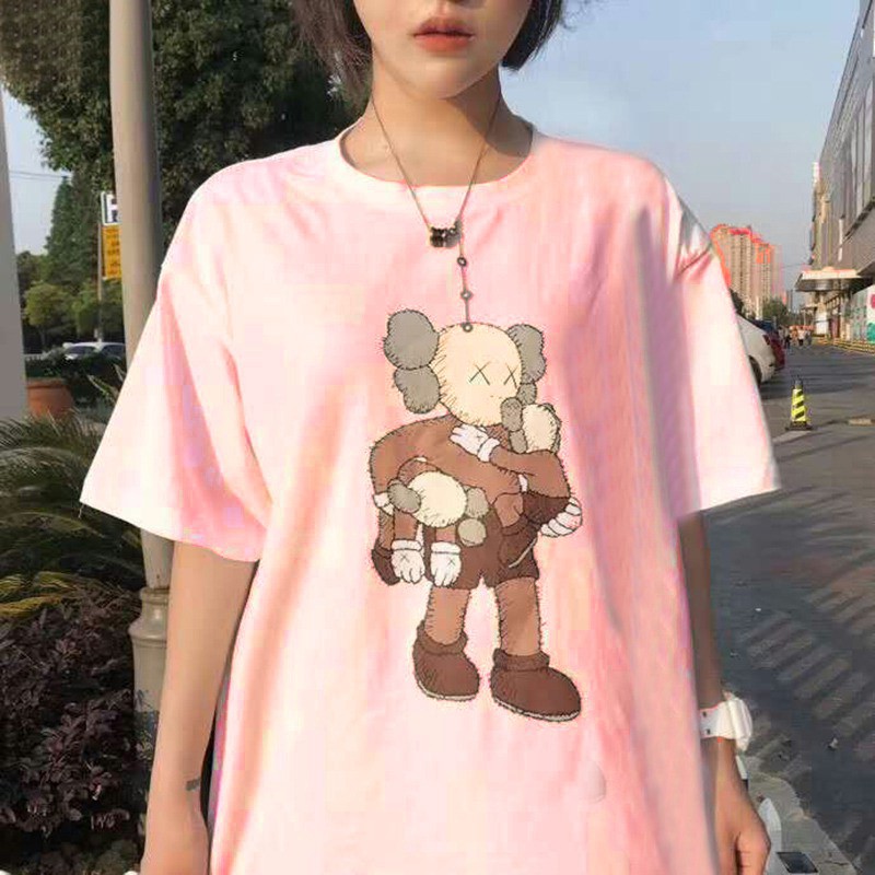Áo thun tay ngắn in chữ Sesame Street &amp; kaws