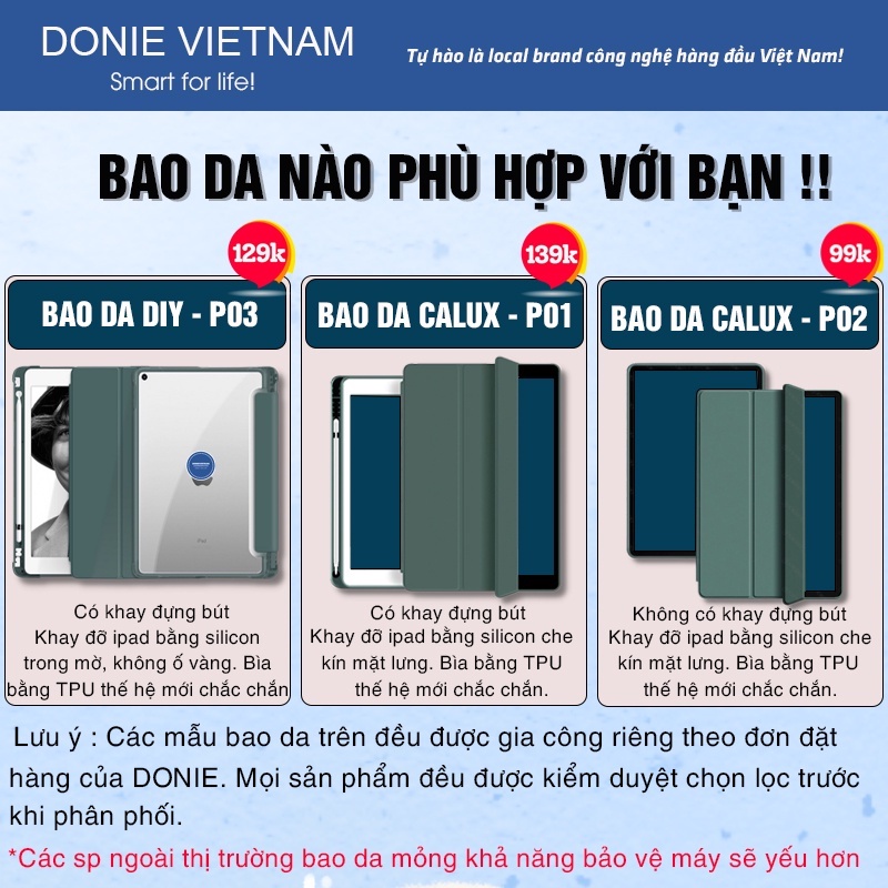 Bao Da Ốp Ipad Calux Có Khay Đựng Bút Màu Pastel Viền Silicon Vỏ Case Dành Cho iPad Pro 11 Mini,Air 4 5 Gen 7 8 9 (P01)