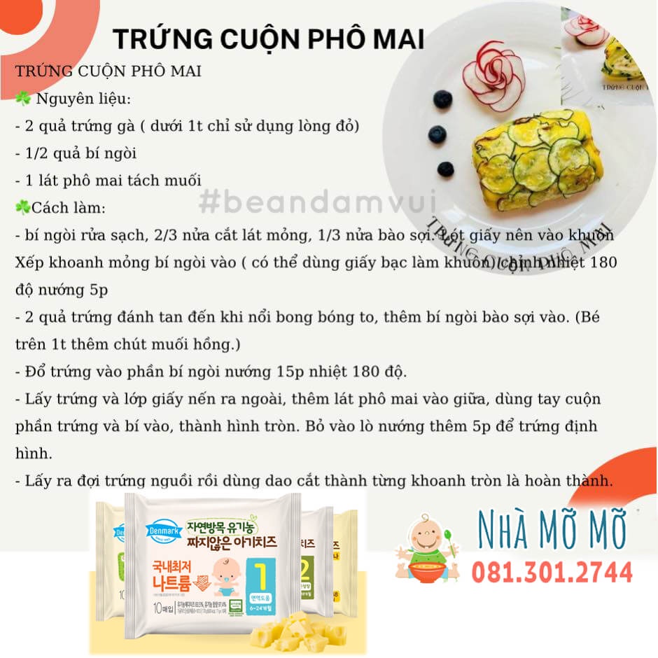 Phô mai hữu cơ tách muối Cho bé ăn dặm Date 10/2023 DENMARK Hàn Quốc gói 10 miếng