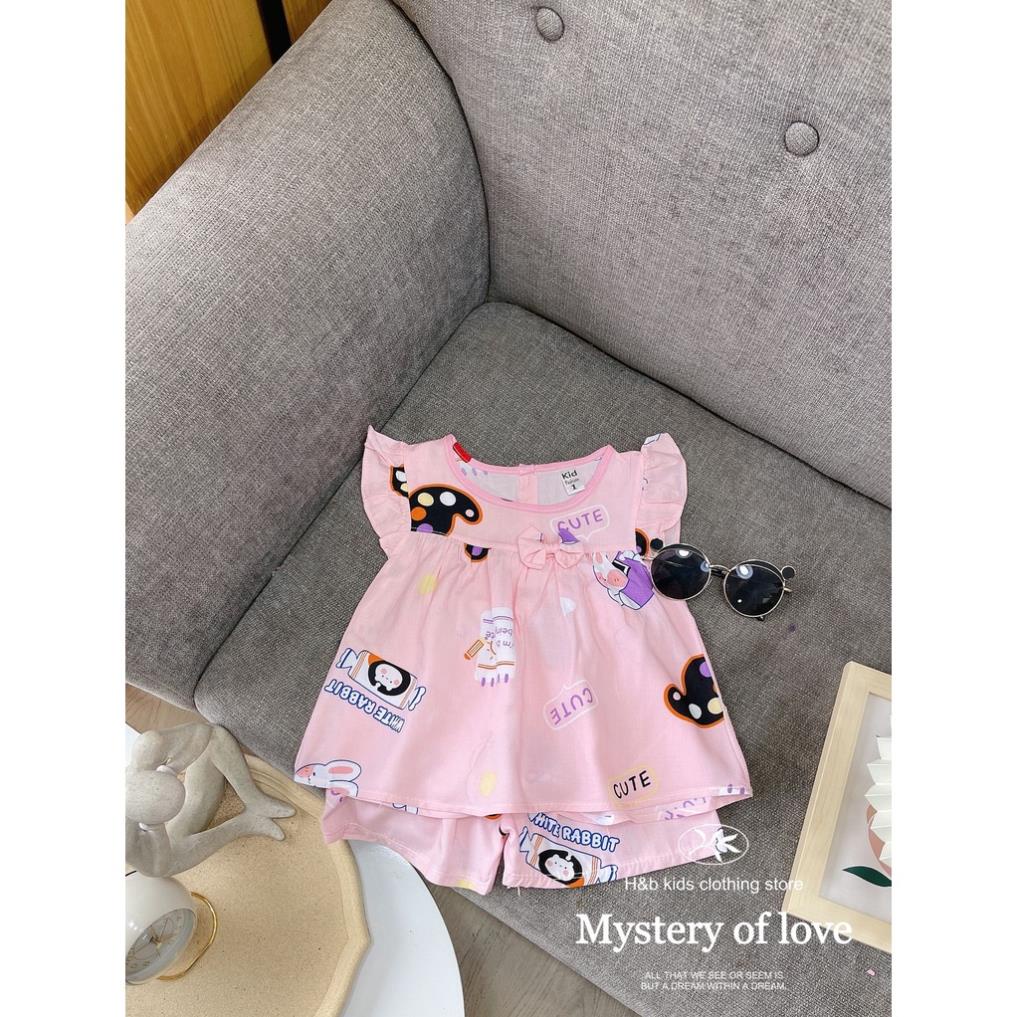 Bộ lanh nơ cánh tiên bé gái