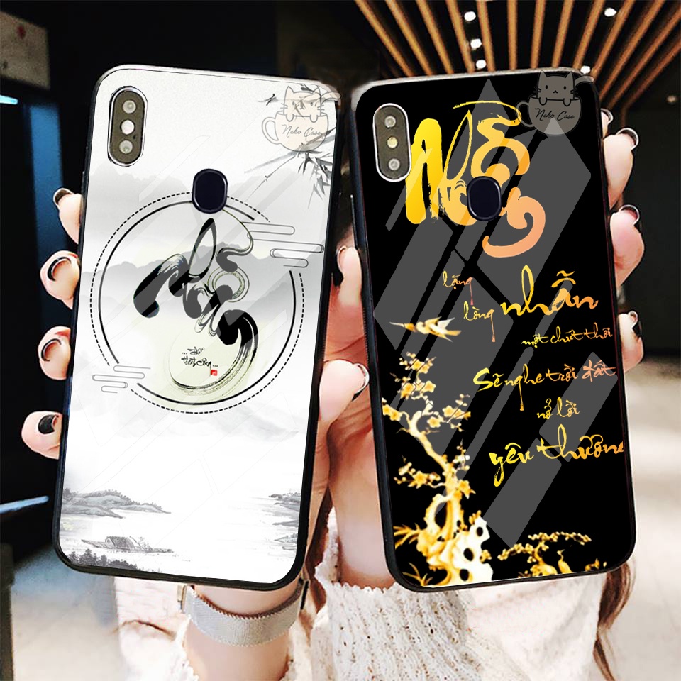 Ốp điện thoại iphone xr x xsmax 6 7 8 plus 11 12 13 promax tráng gương in chữ thư pháp Nhẫn