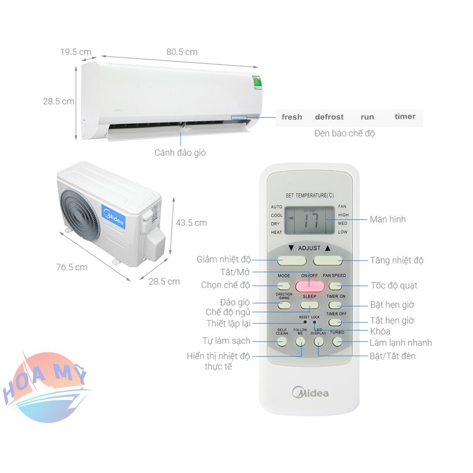 Máy lạnh Midea 1HP MSAF-10CRN8 9000BTU