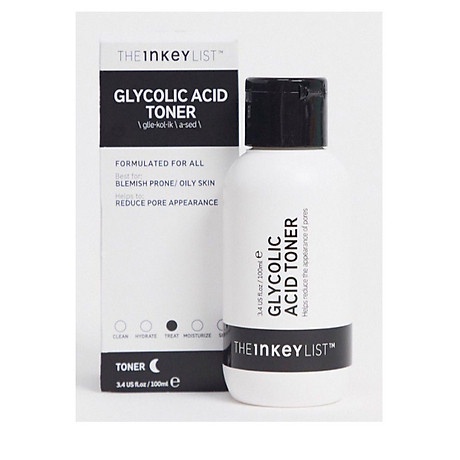 Hộp xấu + vơi toner tẩy tế bào chết The Inkey List AHA Glycolic Acid 100ml