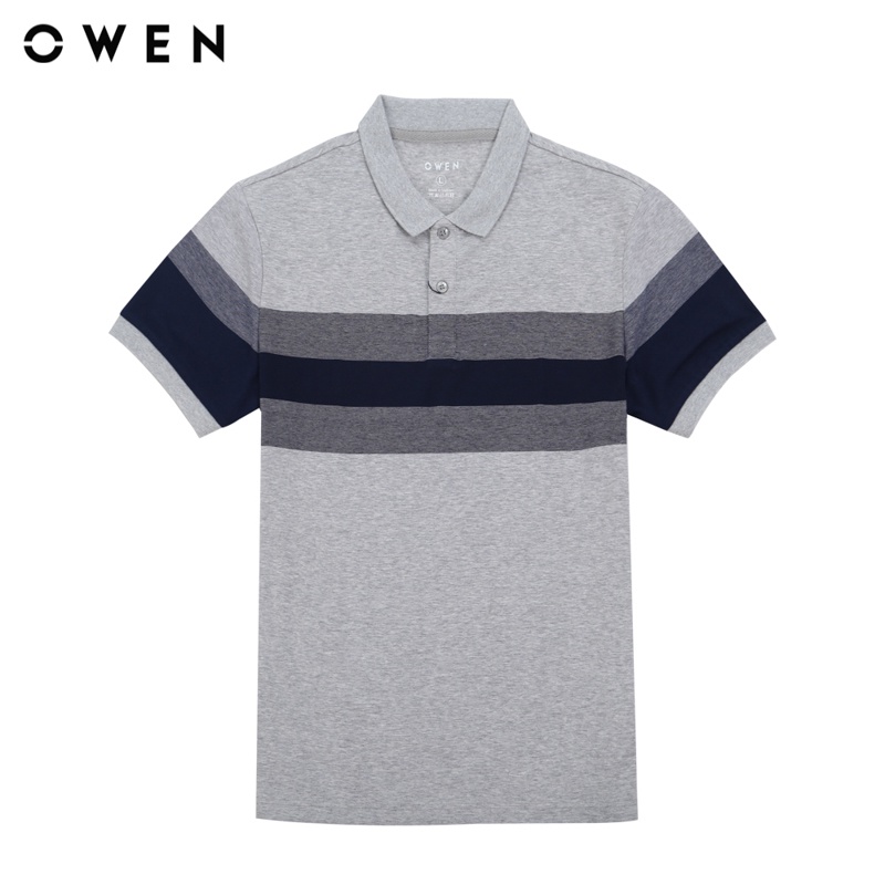 Áo polo ngắn tay Nam Owen Cotton Bodyfit Ghi xám - APV23712