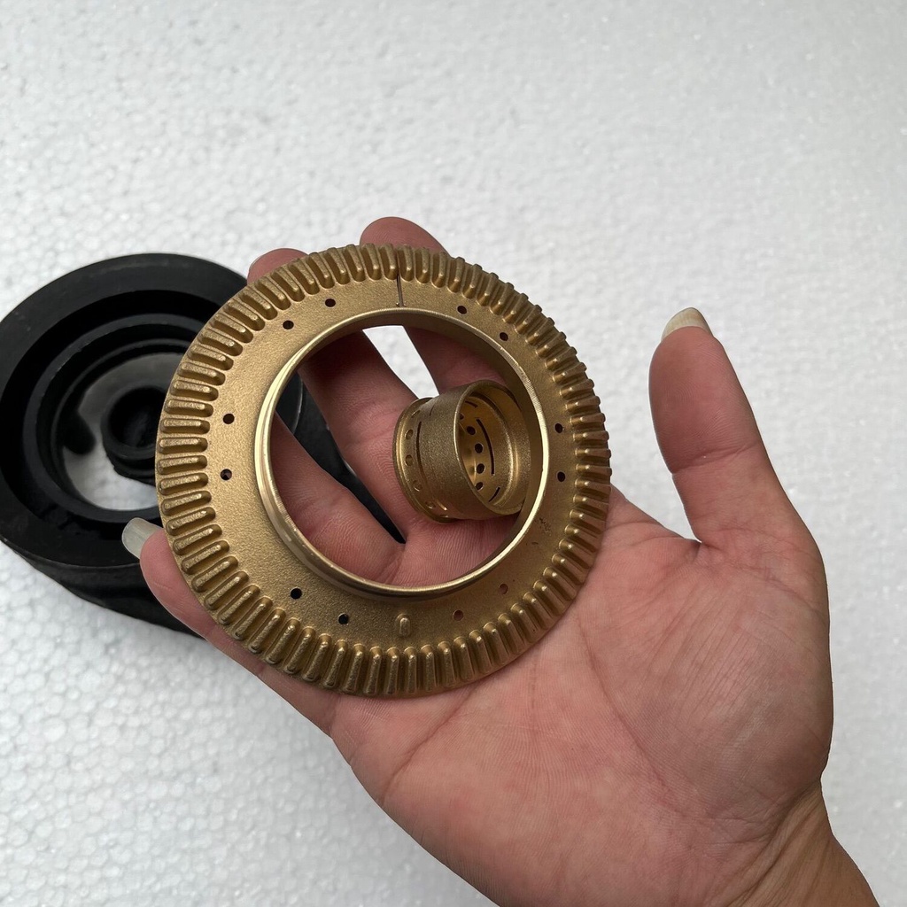 Điếu Gang+ Mâm chia lửa đồng thau- Linh kiện thay thế bếp gas( thay dc bên trái bếp ga ELECTROLUX 728)