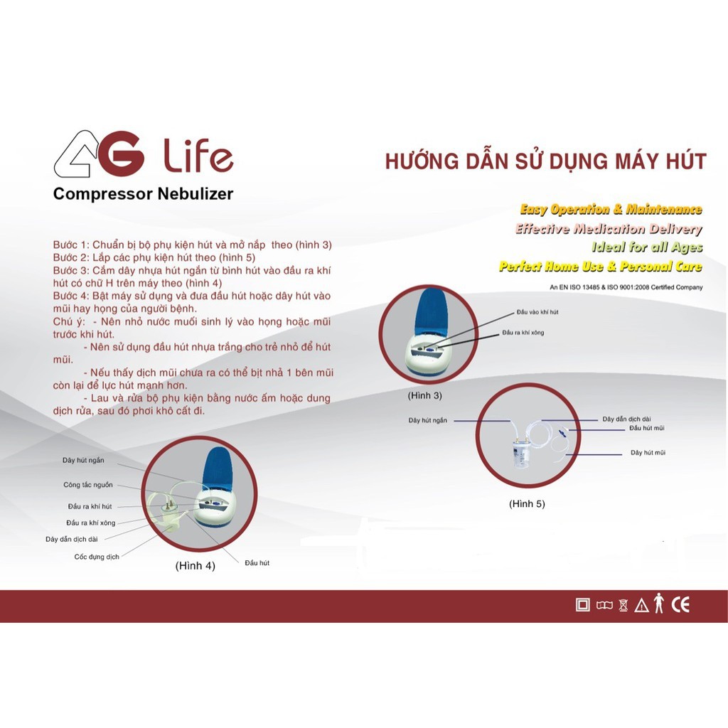 Máy xông hút mũi họng 2 in1 AG-Life - Bảo hành 8 năm