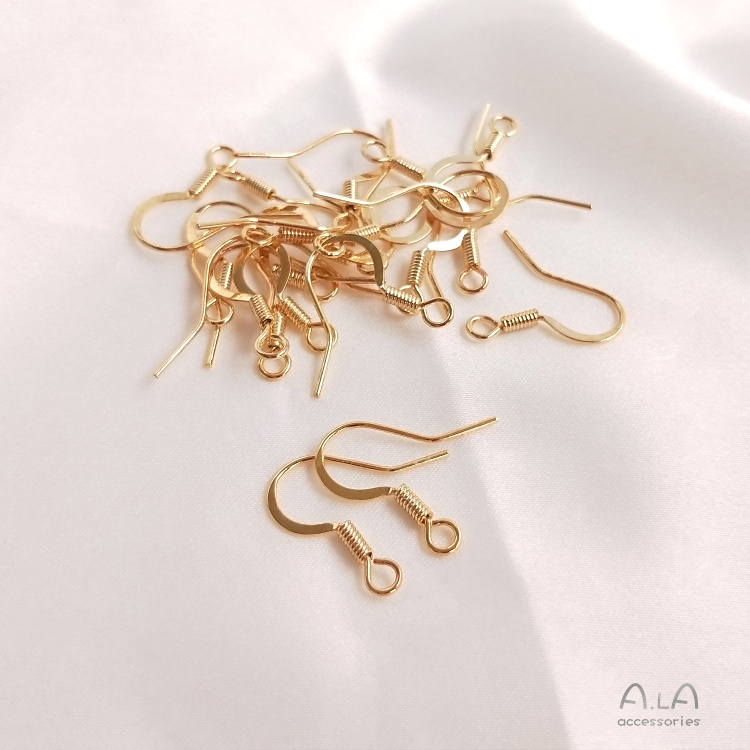 [Little Blu] Phụ Kiện Móc Xỏ Lỗ Tai Bằng Đồng 14K Màu Vàng Kim Không Gây Dị Ứng Làm Phụ Kiện Thủ Công diy