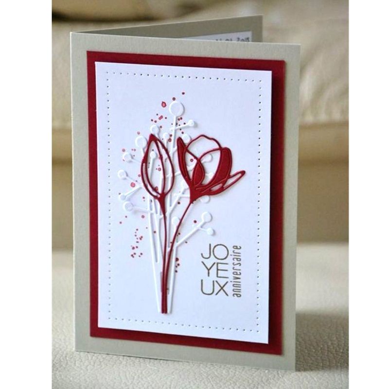 Khuôn Cắt Giấy Làm Từ Kim Loại Hình Bó Hoa Trang Trí Scrapbook