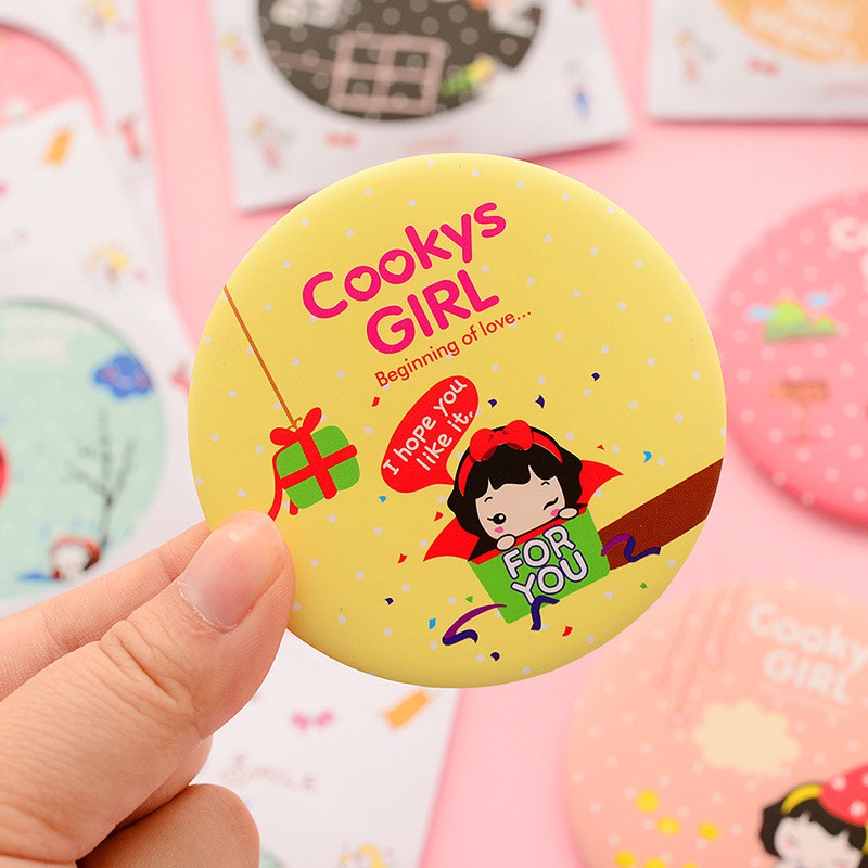 Gương cầm tay mini ❣️ [Siêu Sale] [Có sẵn] ⚡Gương cầm tay tròn với nhiều họa tiết dễ thương