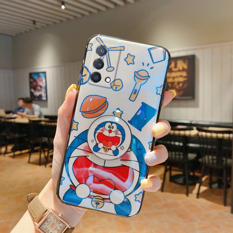 Ốp điện thoại mềm hình Doraemon có giá đỡ cho OPPO A95 A16k A16 A74 A54 4G A94