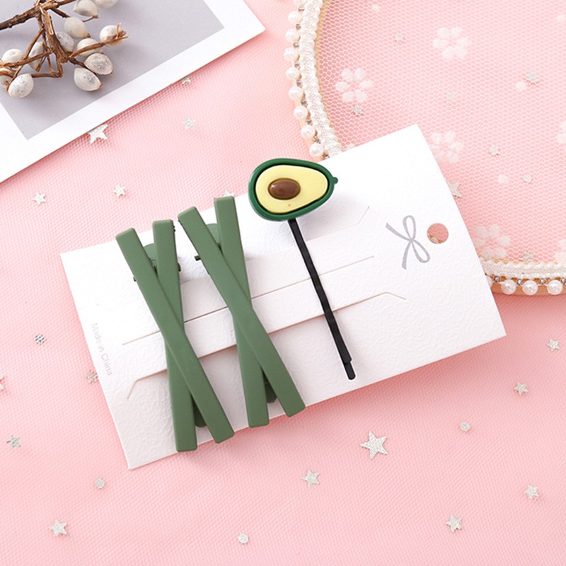Set 3 kẹp tóc hình quả bơ dễ thương