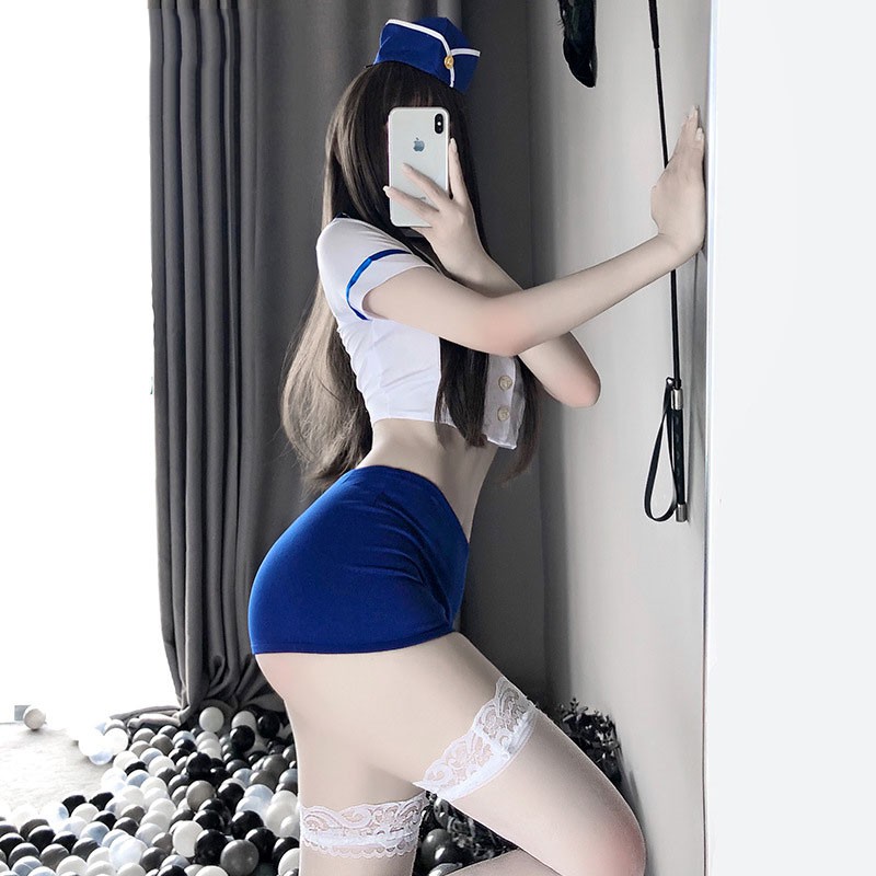 Cosplay thủy thủ ôm body sexy gợi cảm áo croptop váy ngủ ôm cosplay tiếp viên hàng không quyến rũ BIKI HOUSE N721 - HCM | BigBuy360 - bigbuy360.vn