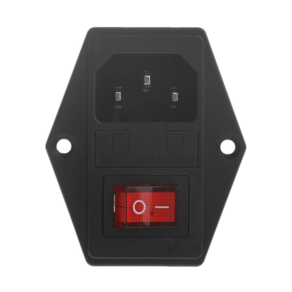 Cổng nguồn cắm đực với công tắc cầu chì/ 3 Pin IEC320 C14 AC/ điện 10A 250V