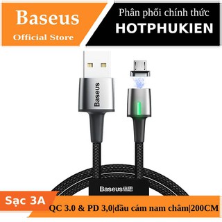 Dây cáp sạc nhanh nam châm Micro USB hiệu Baseus Zinc Magnetic Cable Gen 2 (sạc 3A, chuẩn PD 3.0) - Hàng chính hãng
