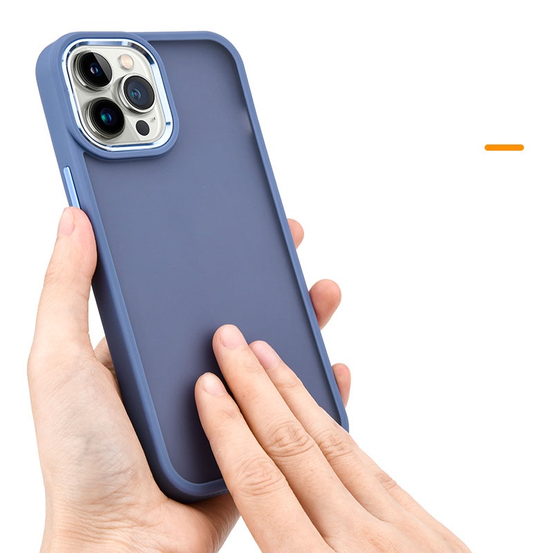 Ốp lưng iphone chống sốc màu nhám mờ dành cho ip 13/12/11 pro max, ốp iphone viền camera trong suốt