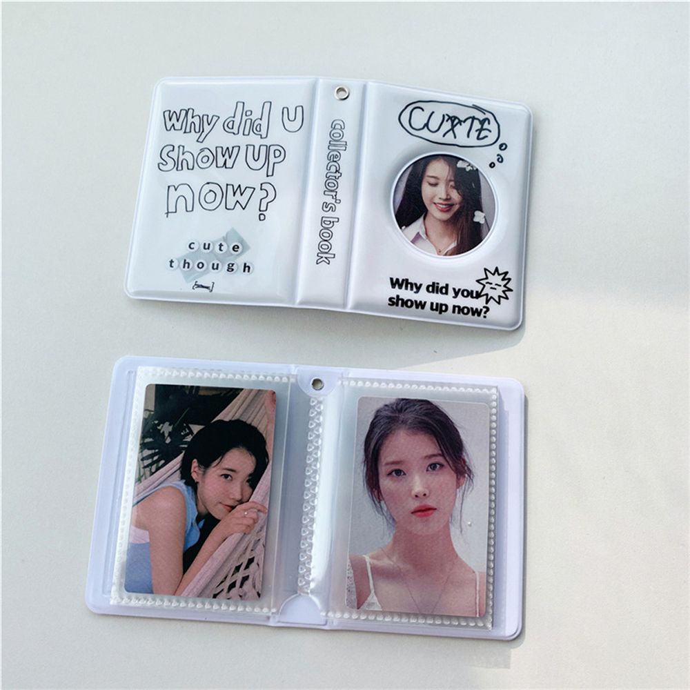 LANFY Kawaii Photo Album Hollowed Heart Postcards Organizer Collect Books Idol Album ID Holder Card Stock Binder Album 3 inch Business Card Kpop Card Binder
