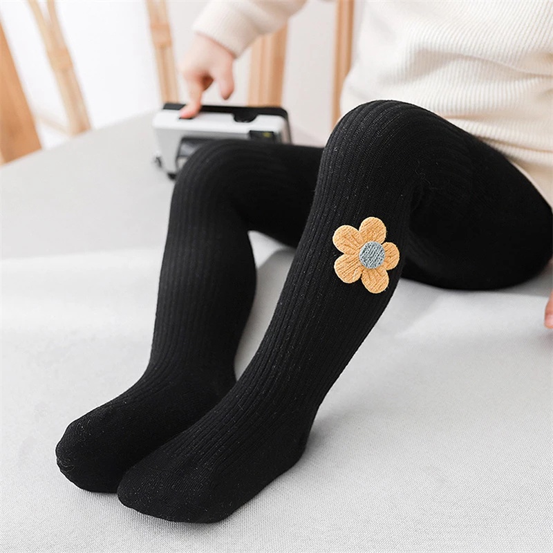 1 Đôi Quần Tất Cotton Màu Trơn Thoáng Khí Giữ Ấm Mùa Xuân Thu Cho Bé Gái 1-8 Tuổi