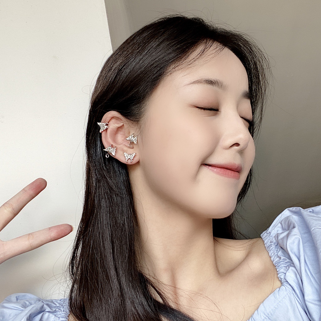 (MỚI) Bông tai hình bướm đính đá xinh xắn