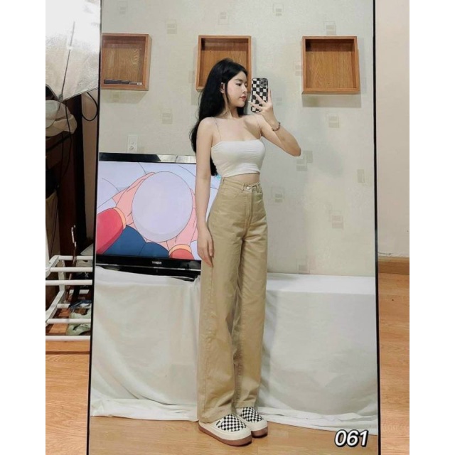 Quần suông trơn lưng cao