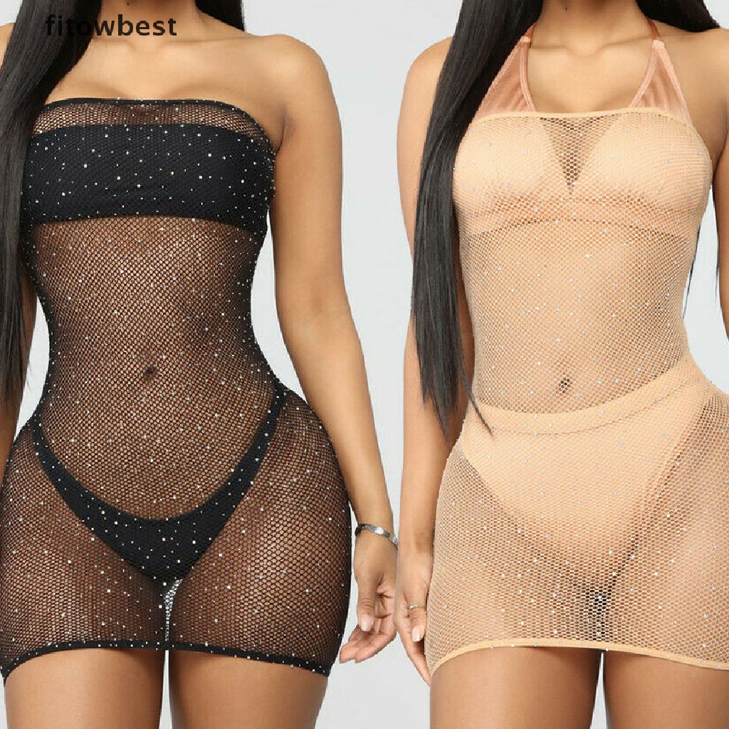 Váy lưới GJCUTE trễ vai thời trang quyến rũ cho nữ