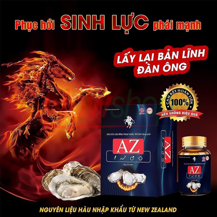 Viên Uống Bổ Thận Tráng Dương Tinh Chất Hàu AZ Vạn Tam Chính Hãng Tăng Sinh Lý Giảm Đau Lưng Mỏi Gối Tiểu Đêm Nhiều