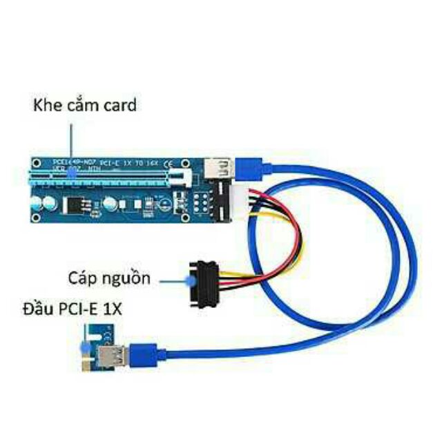 Dây Riser pci express 1x to 16x - USB 3.0 V6.0