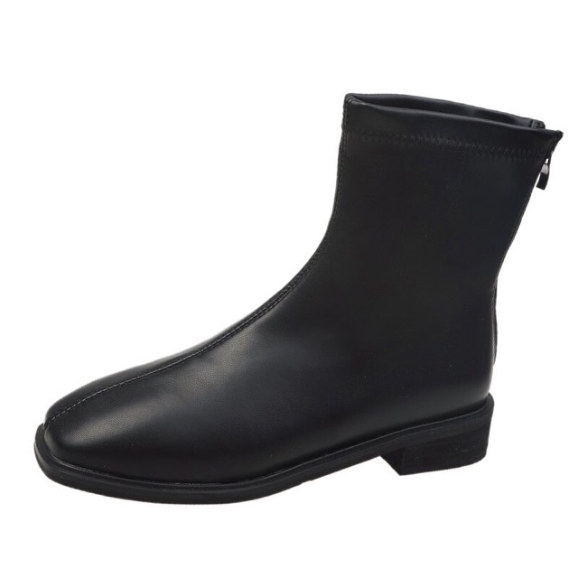 [Có Sẵn] Boots nữ cổ cao và cổ ngắn da mềm ôm chân khoá sau đế thấp | BigBuy360 - bigbuy360.vn