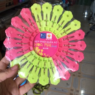 20 kẹp nhựa hoa mai đồng tâm