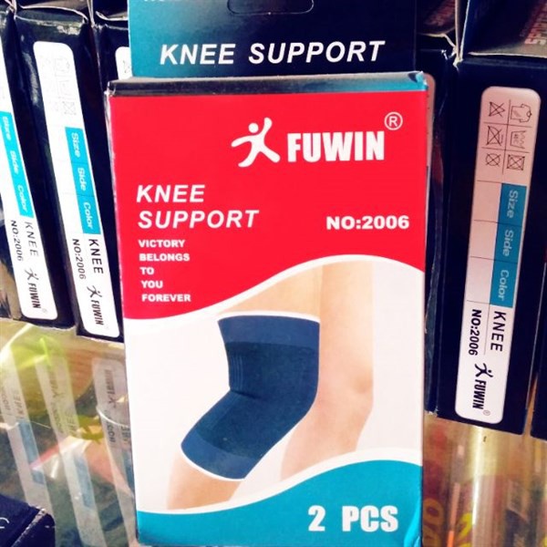 Bó Gối ngắn thể thao, bảo vệ đầu gối Fuwin bóng đá, bóng chuyền màu xanh biển