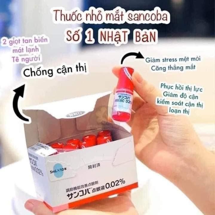 Nước Nhỏ Mắt SANCOBA Dành Cho Người Cận Thị 5ml NHẬT BẢN