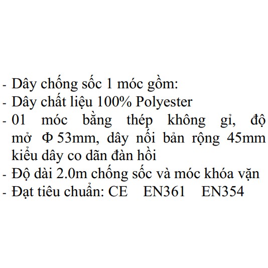 ĐAI AN TOÀN TOÀN THÂN 1 MÓC 1 GIẢM SỐC ĐÀI LOAN