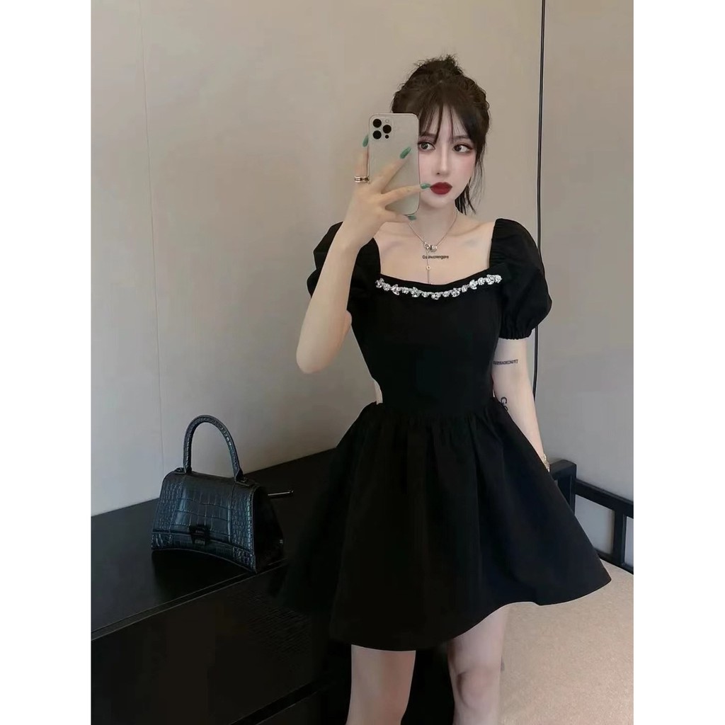 ⚡️[CHỈ 2 NGÀY] Váy Đầm Tiểu Thư 2 Màu Đen & Đỏ ⚡️ẢNH THẬT⚡️ Đầm Nữ Chất Cotton Cực mát, Dáng Xinh (Sz 43-63Kg)