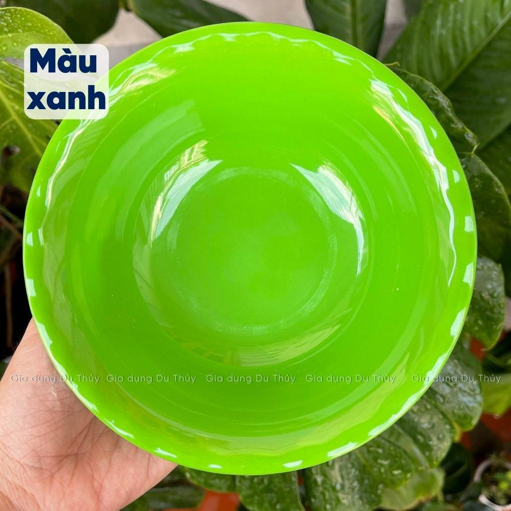 Tô melamine nhựa phíp loại tô sâu xoắn màu trắng, vàng, xanh lá và hoa văn dùng làm tô bán phở, bán bún nhựa mica