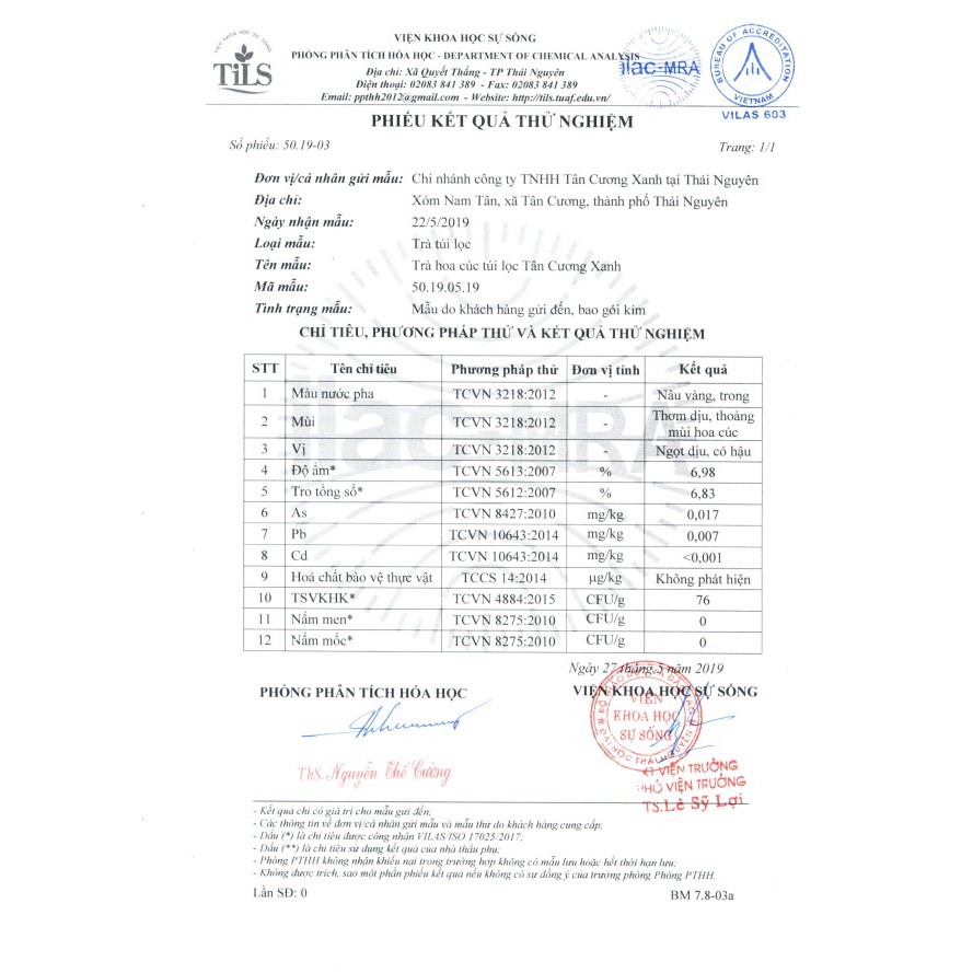 Trà Hoa Cúc Túi Lọc (20 gói x 2gr) TÂN CƯƠNG XANH