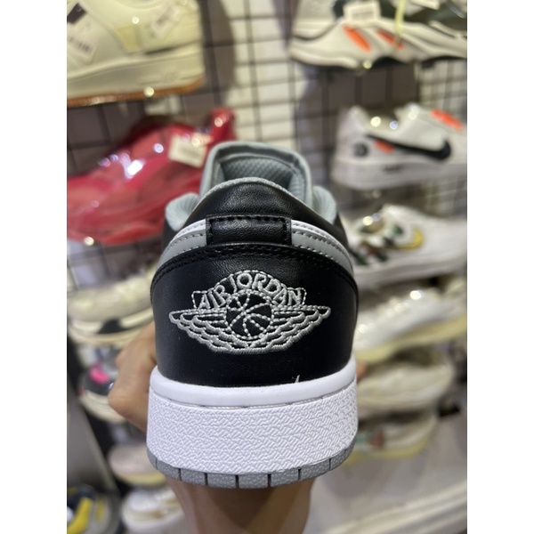 (Híu)Giầy Thể Thao Air Jordan Low Smoke Grey V1 Xám Đen |Da Nhăn |Đế Khâu