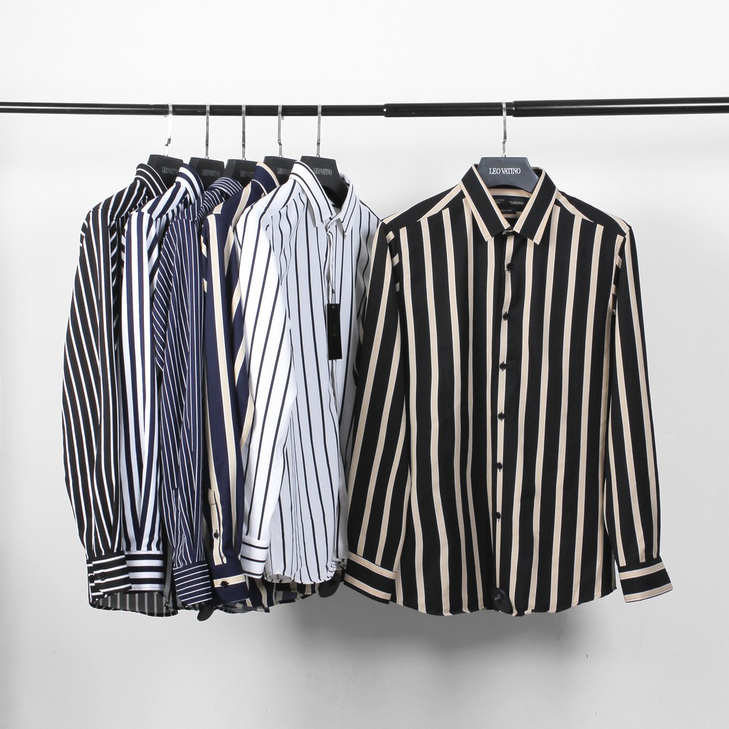 Sơ mi nam Galvin cotton kẻ dọc 6 màu , áo sơ mi công sở co giãn - Leo Vatino