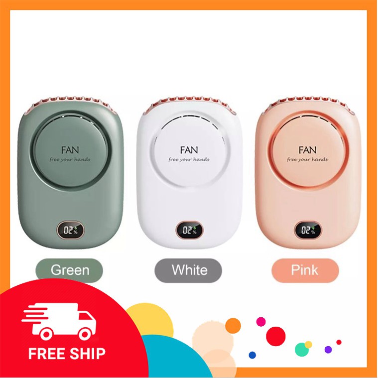Quạt đeo cổ FUJITA HOME, Quạt mini, du lịch, để bàn, sạc pin,mini, đa năng High End QD00121 Fujita Home