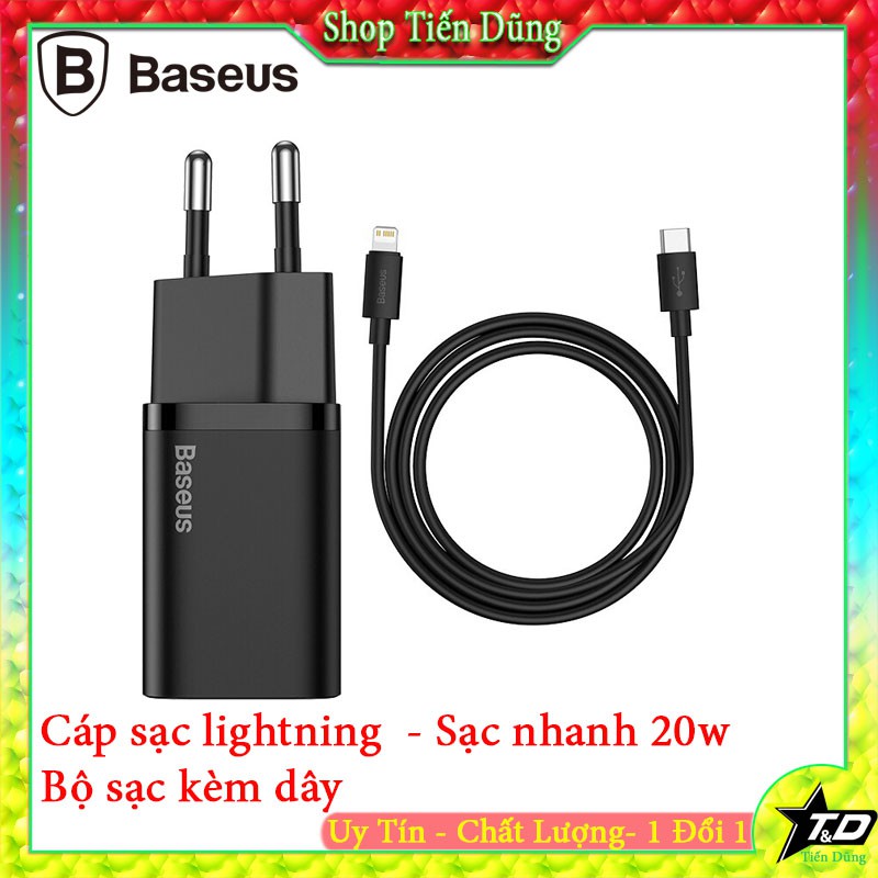 Củ Sạc Baseus Si QC 3.0 20W Hỗ Trợ Sạc Nhanh Type C PD Cho iPhone 12 Pro Max